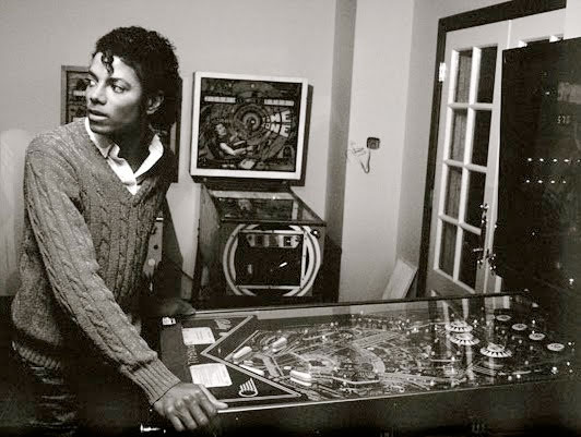 Michael Jackson Playing Pinball 1980s